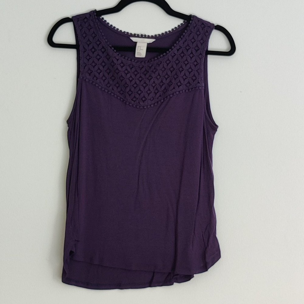 Navy Tank Top w/ Lace
